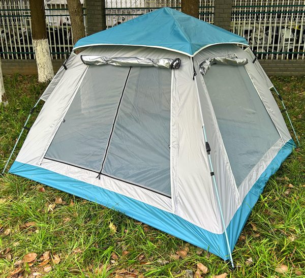 Four sided tent in the style of french window(grey and blue)