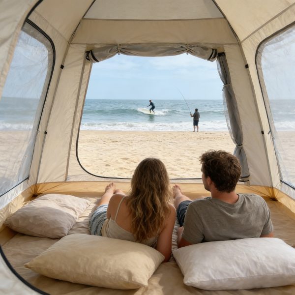 Four sided tent in the style of french window(white)
