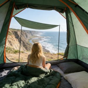 Four sided tent in the style of french window(green)